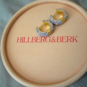 Hillberg and Berk sparkle hoops purple and pink gold